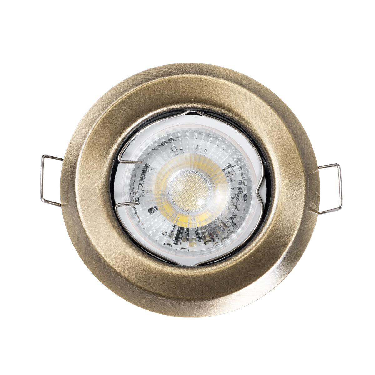 DELTA 77813 Χωνευτό Στρόγγυλο Σποτ Οροφής για Λάμπα MR16 με Βάση GU5.3 ή GU10 - IP20 - Μεταλλικό - Φ83 x Υ31mm - Μπρούτζινο