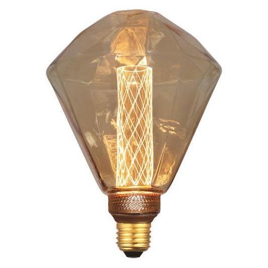 ΛΑΜΠΑ LED ΔΙΑΜΑΝΤΙ G125 35W Ε27 2000K 220-240V GOLD GLASS DIMMABLE