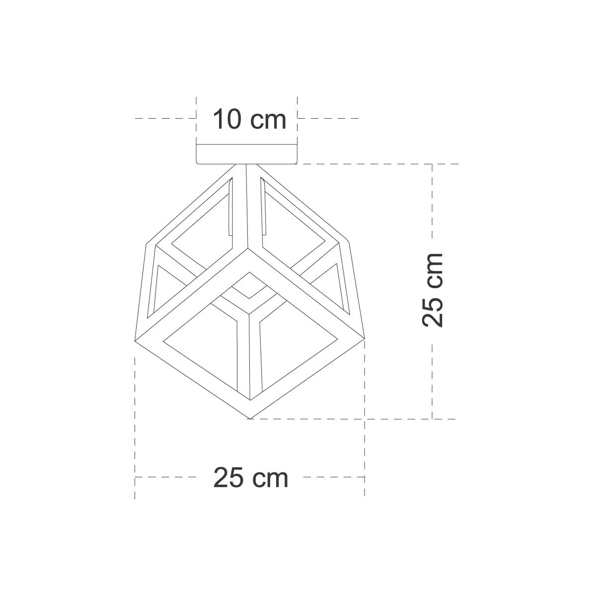 CUBE 00800 Μοντέρνο Φωτιστικό Οροφής με Ντουί 1 x E27 AC 220-240V IP20 - Λευκό & Χρυσό - Μ25 x Π25 x Υ25