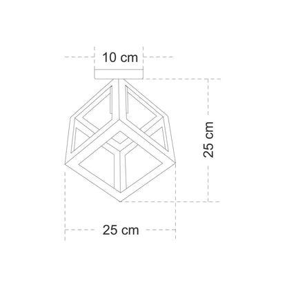 CUBE 00800 Μοντέρνο Φωτιστικό Οροφής με Ντουί 1 x E27 AC 220-240V IP20 - Λευκό & Χρυσό - Μ25 x Π25 x Υ25