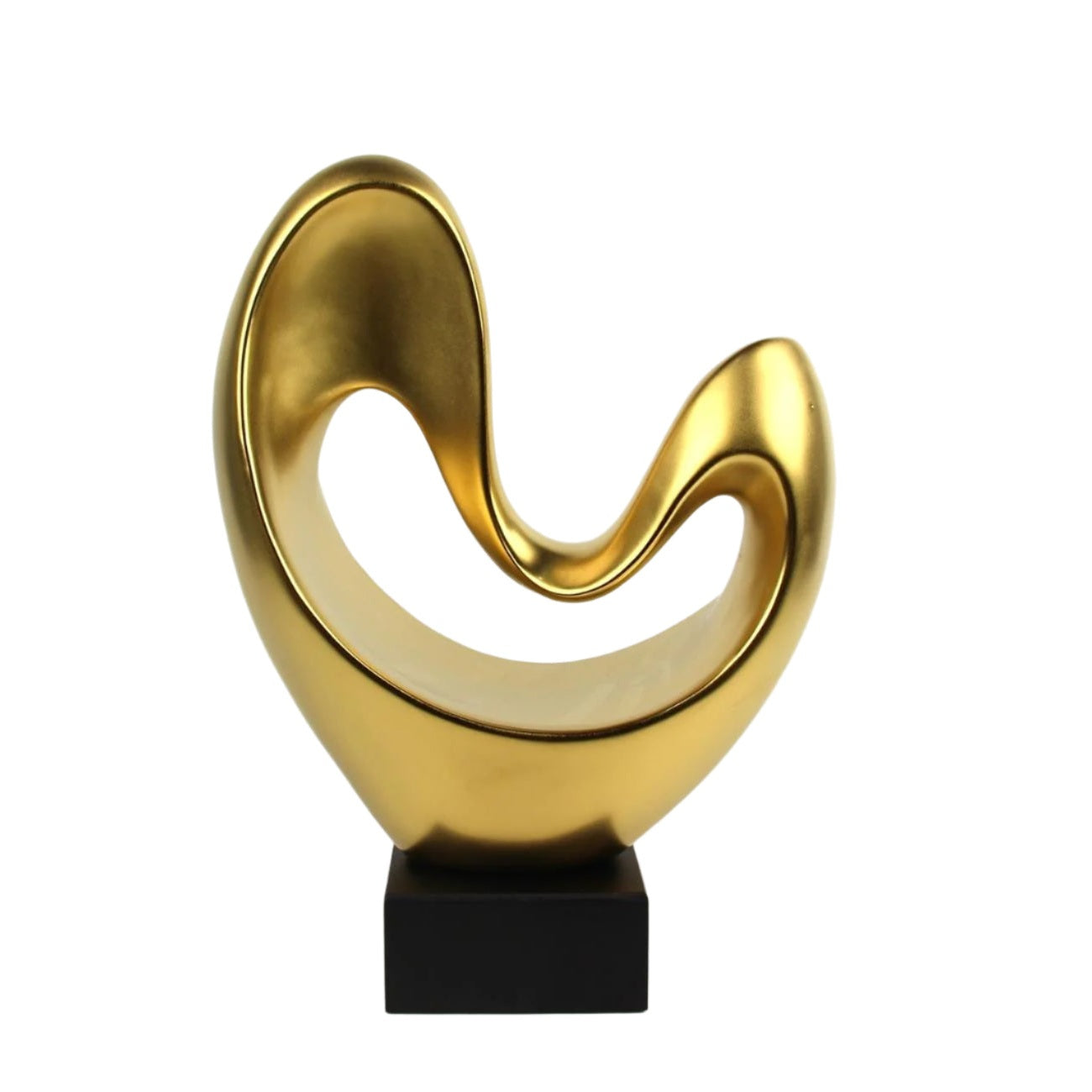 Κεραμικό Χρυσό Ματ Διακοσμητικό Σχέδιο Αφηρημένη Καρδιά σε Βάση 36εκ