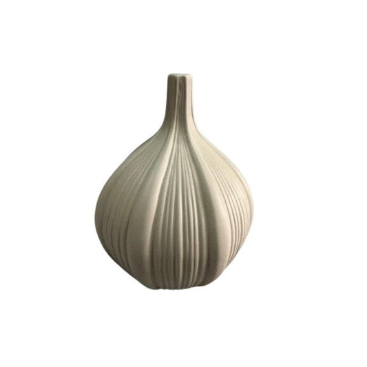 Διακοσμητικό Μπεζ Κεραμικό Βάζο Φούσκα 18x18x25