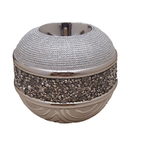 Κεραμικό Κηροπήγιο Ρεσώ Ζαχαρί/Ασημί 11x11x8