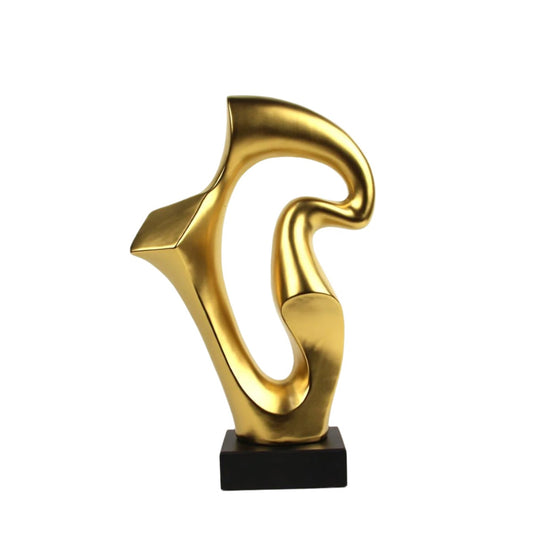 Κεραμικό Διακοσμητικό Χρυσό Ματ Αφηρημένο Σχέδιο σε Βάση 35εκ