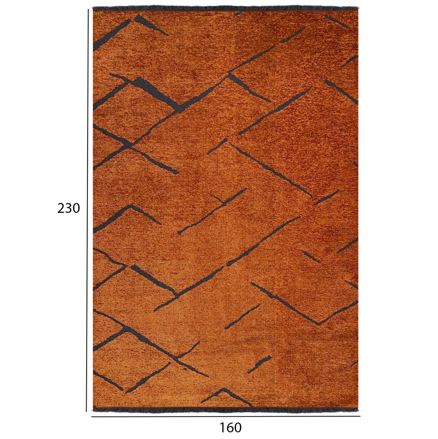 ΧΑΛΙ ΣΑΛΟΝΙΟΥ CALLISTO ΜΕ ΚΡΟΣΙΑ ΧΑΛΚΙΝΟ ΜΑΥΡΟ 160x230εκ
