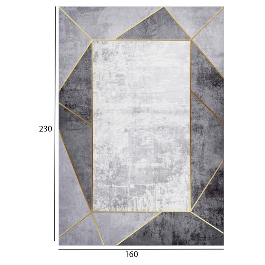 ΧΑΛΙ ΣΑΛΟΝΙΟΥ ΜΕ ΚΡΟΣΙΑ JOSIANE ΓΚΡΙ 160x230εκ