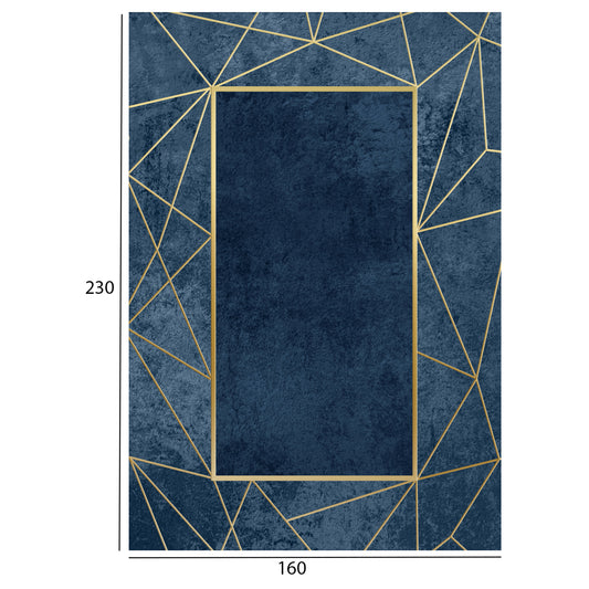 ΧΑΛΙ ΣΑΛΟΝΙΟΥ ΜΕ ΚΡΟΣΙΑ JOSIANE ΜΠΛΕ ΧΡΥΣΟ 160x230εκ