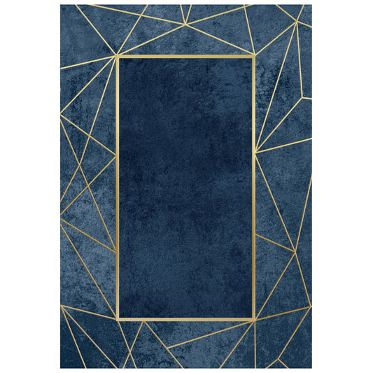 ΧΑΛΙ ΣΑΛΟΝΙΟΥ ΜΕ ΚΡΟΣΙΑ JOSIANE ΜΠΛΕ ΧΡΥΣΟ 160x230εκ