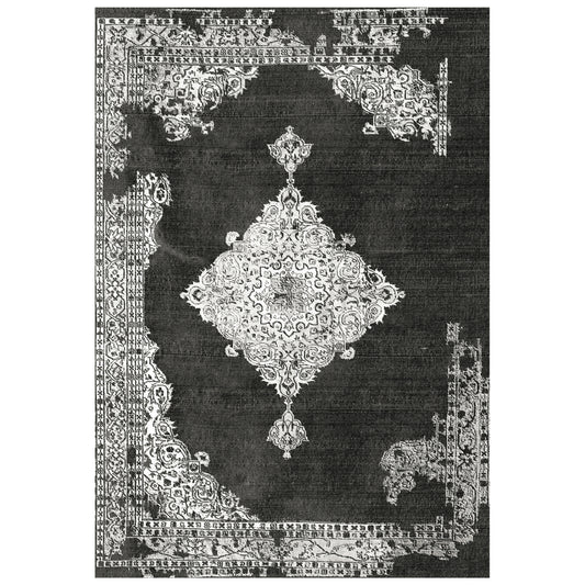 ΧΑΛΙ ΣΑΛΟΝΙΟΥ VINTAGE ΜΕ ΚΡΟΣΙΑ JOSIANE ΓΚΡΙ 160x230εκ