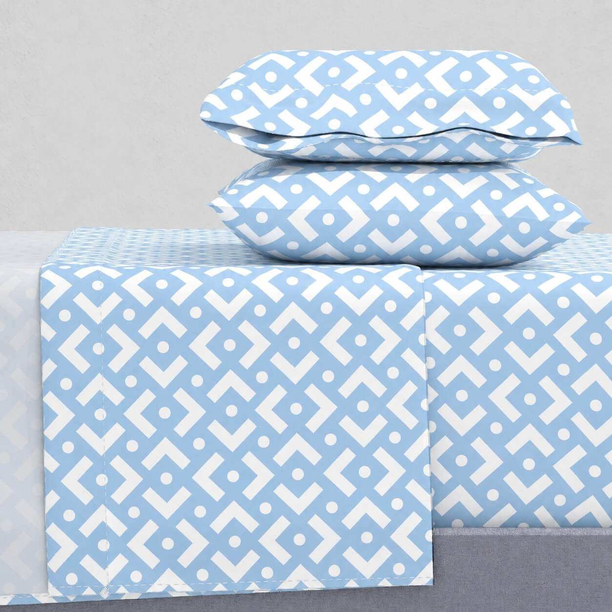 Σεντόνια Υπέρδιπλα Σετ 2 x 2.45x2.60εκ + 2 x 52x72εκ Chiara Blue