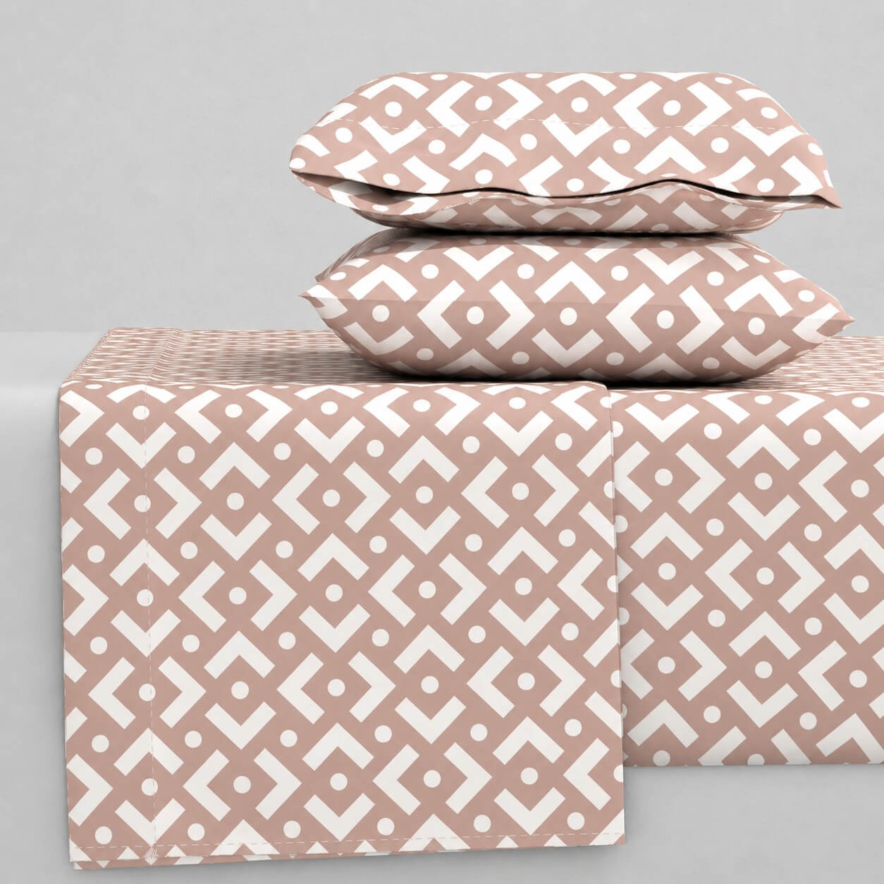 Σεντόνια Υπέρδιπλα Σετ 2 x 2.45x2.60εκ + 2 x 52x72εκ Chiara Chocolat