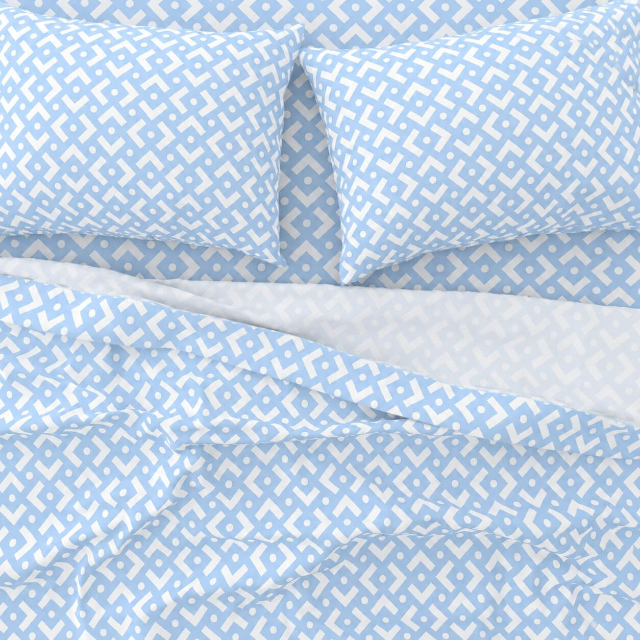Σεντόνια Υπέρδιπλα Σετ 2 x 2.45x2.60εκ + 2 x 52x72εκ Chiara Blue