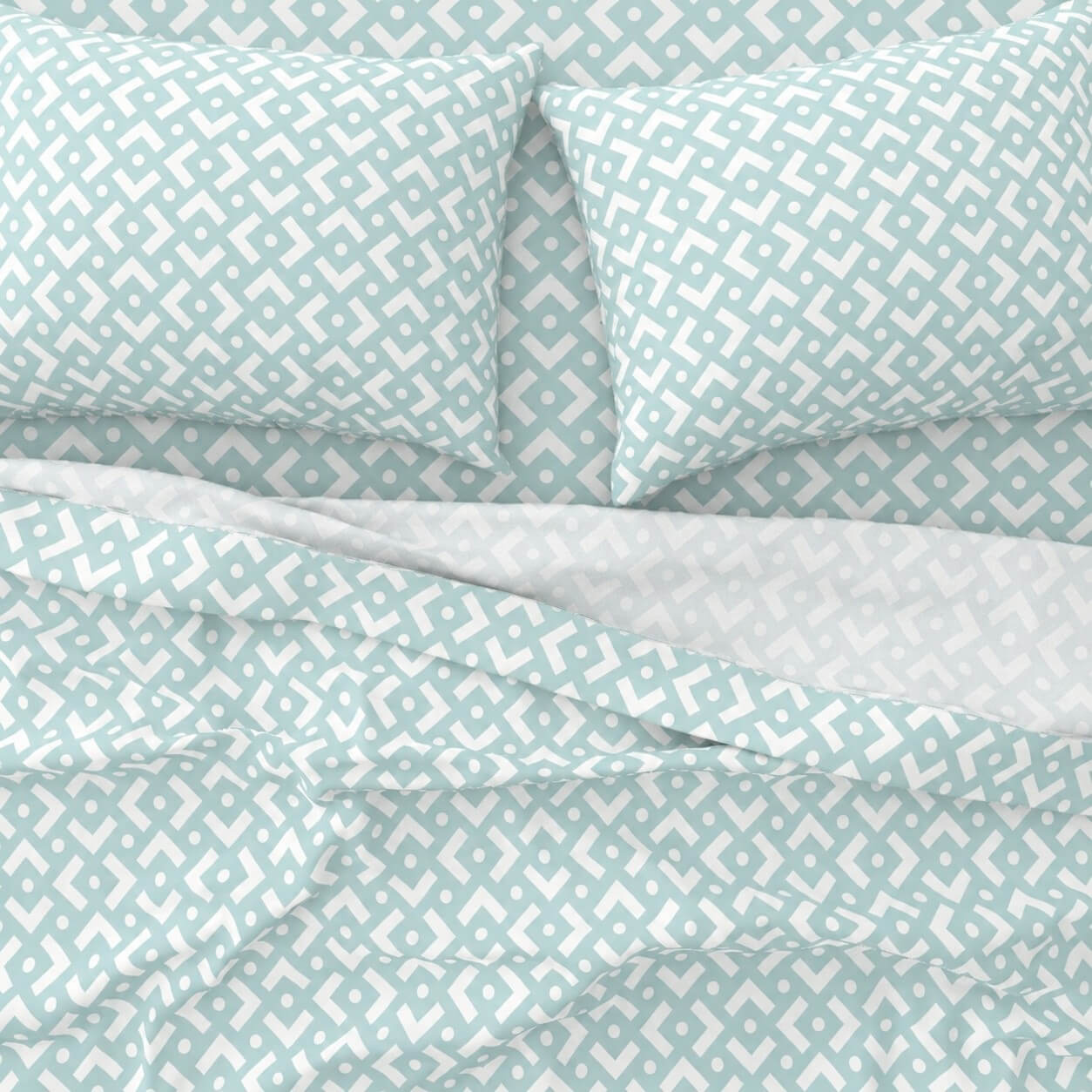 Σεντόνια King Size Σετ 2 x 2.60x2.80εκ + 2 x 52x72εκ Chiara Petrol