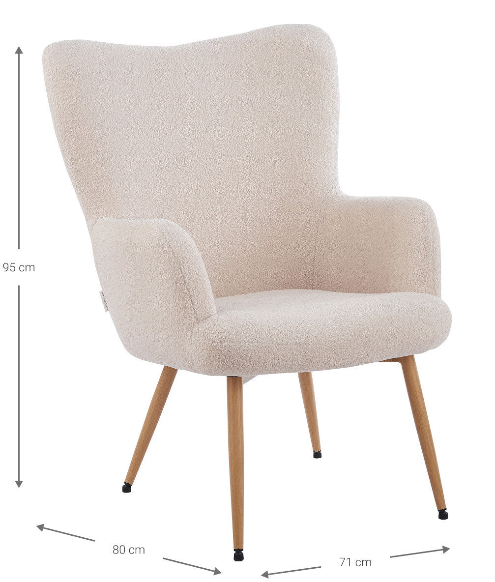 Πολυθρόνα Lunelle Μπεζ Ανοιχτό 71x80x95