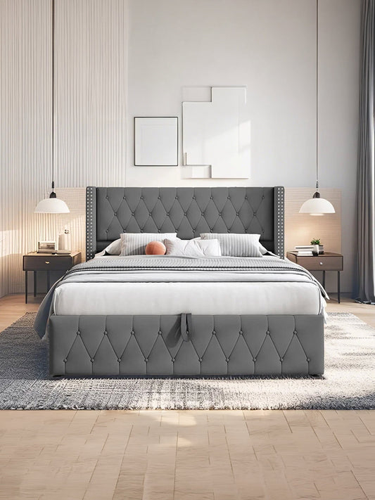 Επενδυμένο Κρεβάτι Zenmor Γκρι 206x170x95