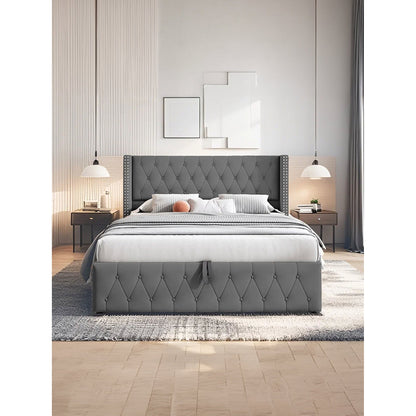 Επενδυμένο Κρεβάτι Zenmor Γκρι 206x170x95