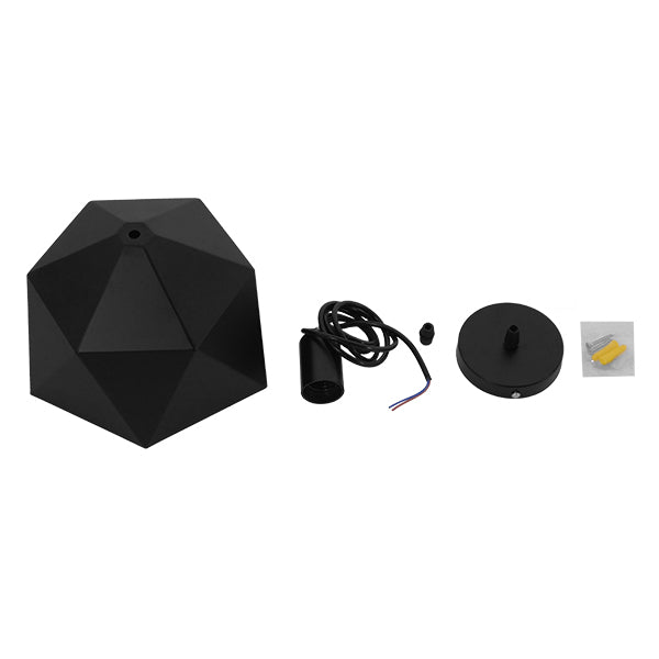 HEXAGON 01195 Μοντέρνο Κρεμαστό Φωτιστικό Οροφής με Ντουί 1 x E27 AC 220-240V IP20 - Μαύρο & Χρυσό - Μ46 x Π46 x Υ25