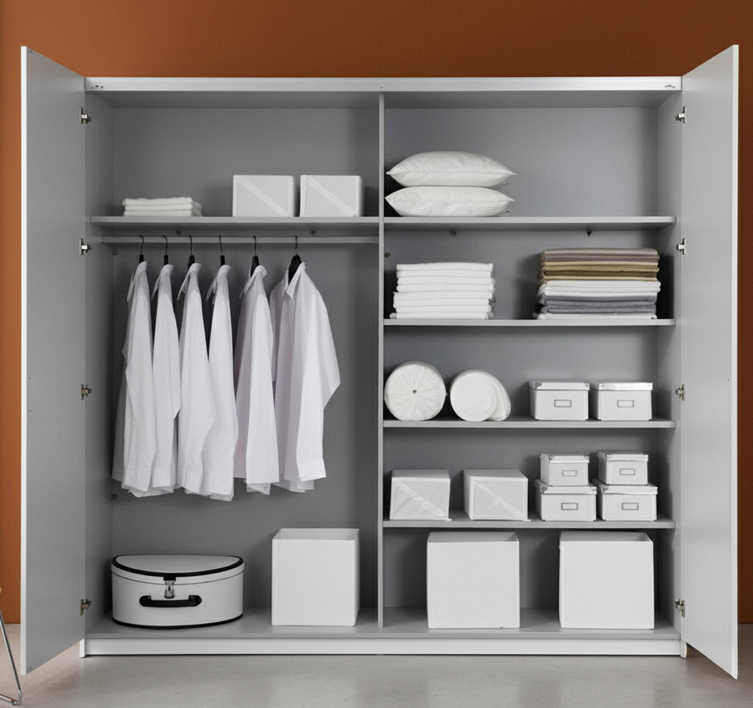 Sliding Wardrobe Delta II White 221x61x210