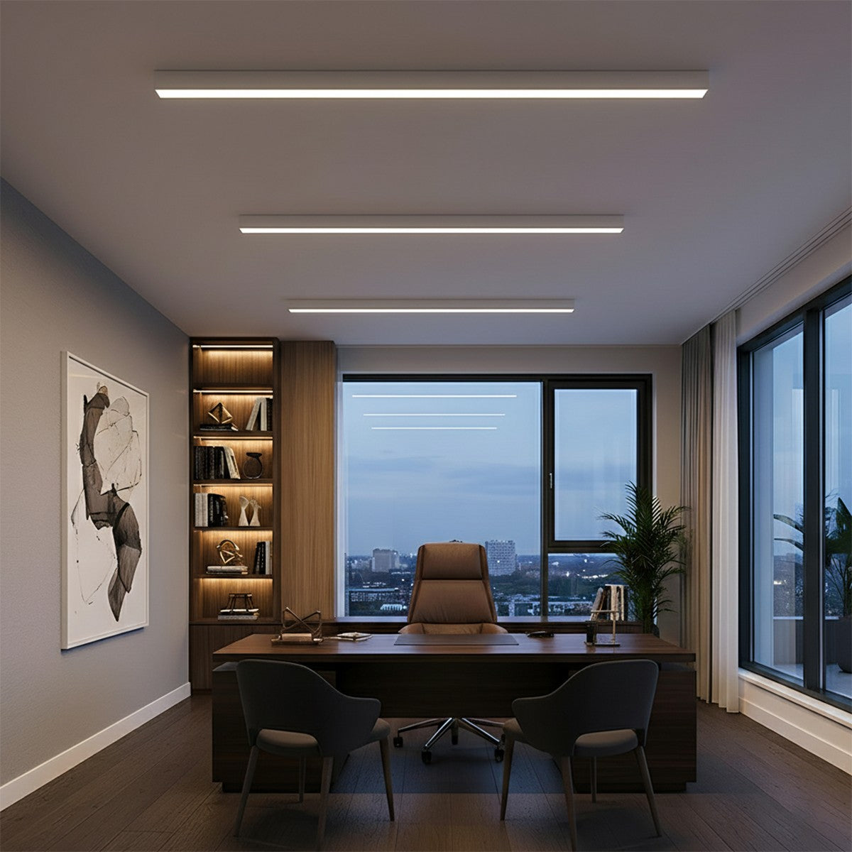 ORION KLV-101-0363-V2 Linear LED Ceiling Light 72W 7200lm 120° AC 220-240V IP20 Adjustable White CCT with Remote Control from 2700K to 6000K Dimmable - Lumileds SMD Chip - Matte White - L120 x W5 x H7.5