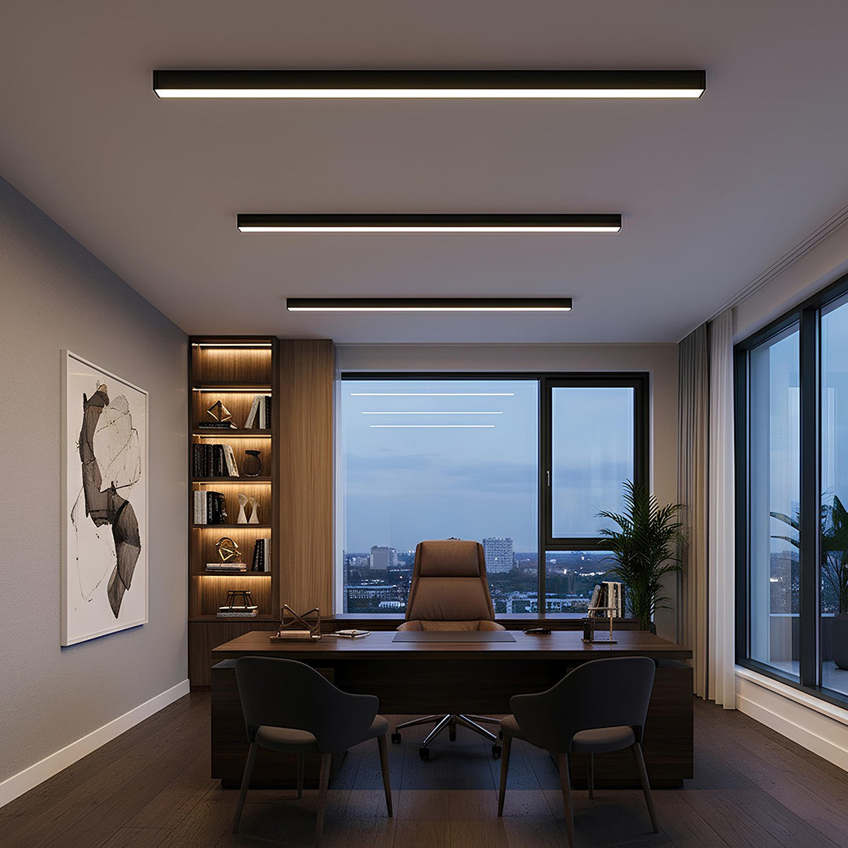 ORION KLV-101-0362-V2 Linear LED Ceiling Light 72W 7200lm 120° AC 220-240V IP20 Tunable White CCT with Remote Control from 2700K to 6000K Dimmable - Lumileds SMD Chip - Matt Black - L120 x W5.5 x H7