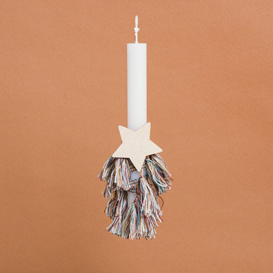 Λαμπάδα Στολισμένη με Κρόσσι – Αστέρι σε Συσκευασία Δώρου