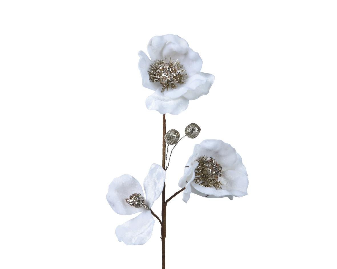 Λουλούδι Βελούδινο με Χρυσό Γκλίτερ 58εκ