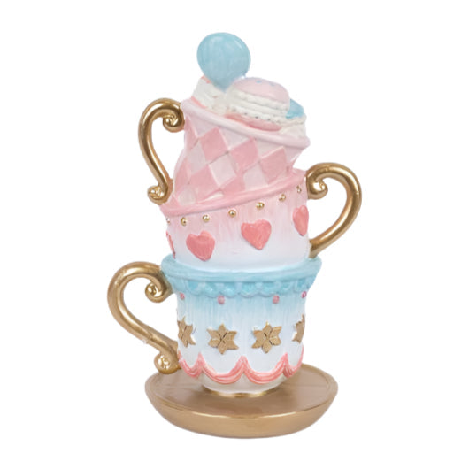 ΔΙΑΚΟΣΜΗΤΙΚΟ ΠΟΛΥΡΕΖΙΝ ΦΛΥΤΖΑΝΑΚΙΑ ΜΕ MACARONS ΡΟΖ 12x9x18