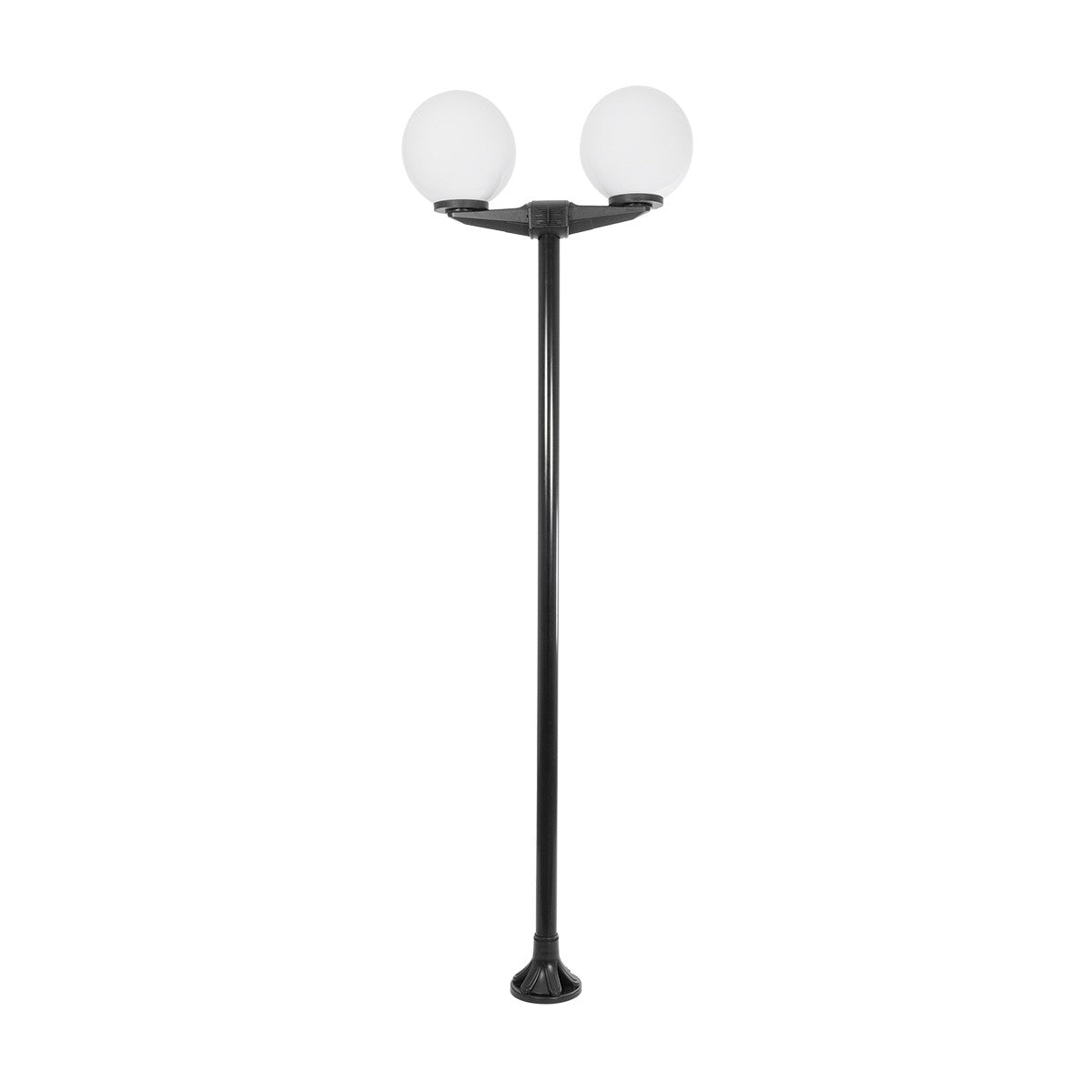 AGROS 61598 Φωτιστικό Κολωνάκι Κήπου με Ντουί 2 x E27 AC 220-240V Αδιάβροχο IP65 - Λευκό & Μάυρο - Μ75 x Π30 x Υ240cm