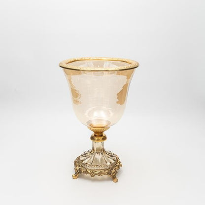 ΦΟΝΤΑΝΙΕΡΑ ΓΥΑΛΙΝΗ ΜΕ ΜΕΤΑΛΛΙΚΑ ΤΕΛΕΙΩΜΑΤΑ ΑΝΤΙΚΕ ΧΡΥΣΟ-ΜΕΛΙ ΓΥΑΛΙ 19x19x27