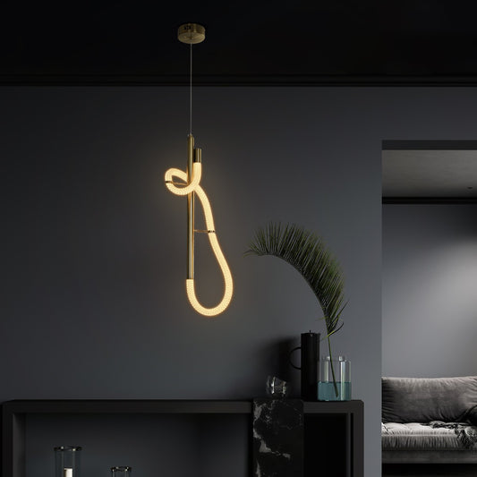 GLOW KLV-101-0159 Κρεμαστό Φωτιστικό Οροφής LED 24W 2400lm 360° AC 220-240V IP20 Ρυθμιζόμενο Λευκό CCT με On/Off 2700K/4500K/6000K - Lumileds SMD Chip - Χρυσό Πλατίνα - Μ24 x Π10 x Υ62