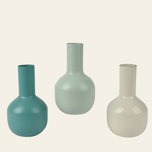 Βάζο Μεταλλικό 10x10x19 Γκρι