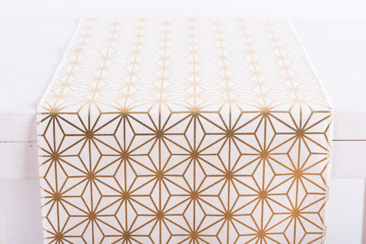 Ράννερ Χρυσά Γεωμετρικά Σχέδια 32x250εκ