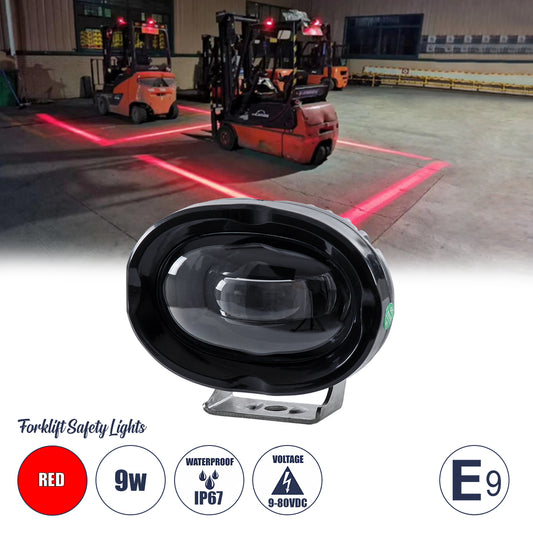 85425 E9 Mark Forklift Safety Lights - Φώτα Προειδοποίησης & Διαγράμμισης Ασφαλείας για Περονοφόρα - Κλάρκ LED 9W DC 9-80V Αδιάβροχο IP67 Κόκκινο Μ10 x Π9.5 x Υ6cm