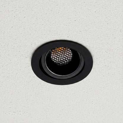 LEO KLV-101-0314 Recessed Movable Downlight Spotlight with Honeycomb Anti-Glare Reflector LED 10W 1300lm 38° AC 220-240V IP20 Natural White 4500K - Bridgelux COB Chip & TÜV SÜD Driver - Matte Black - L8.5 x W8.5 x H6.6 / Q7.5