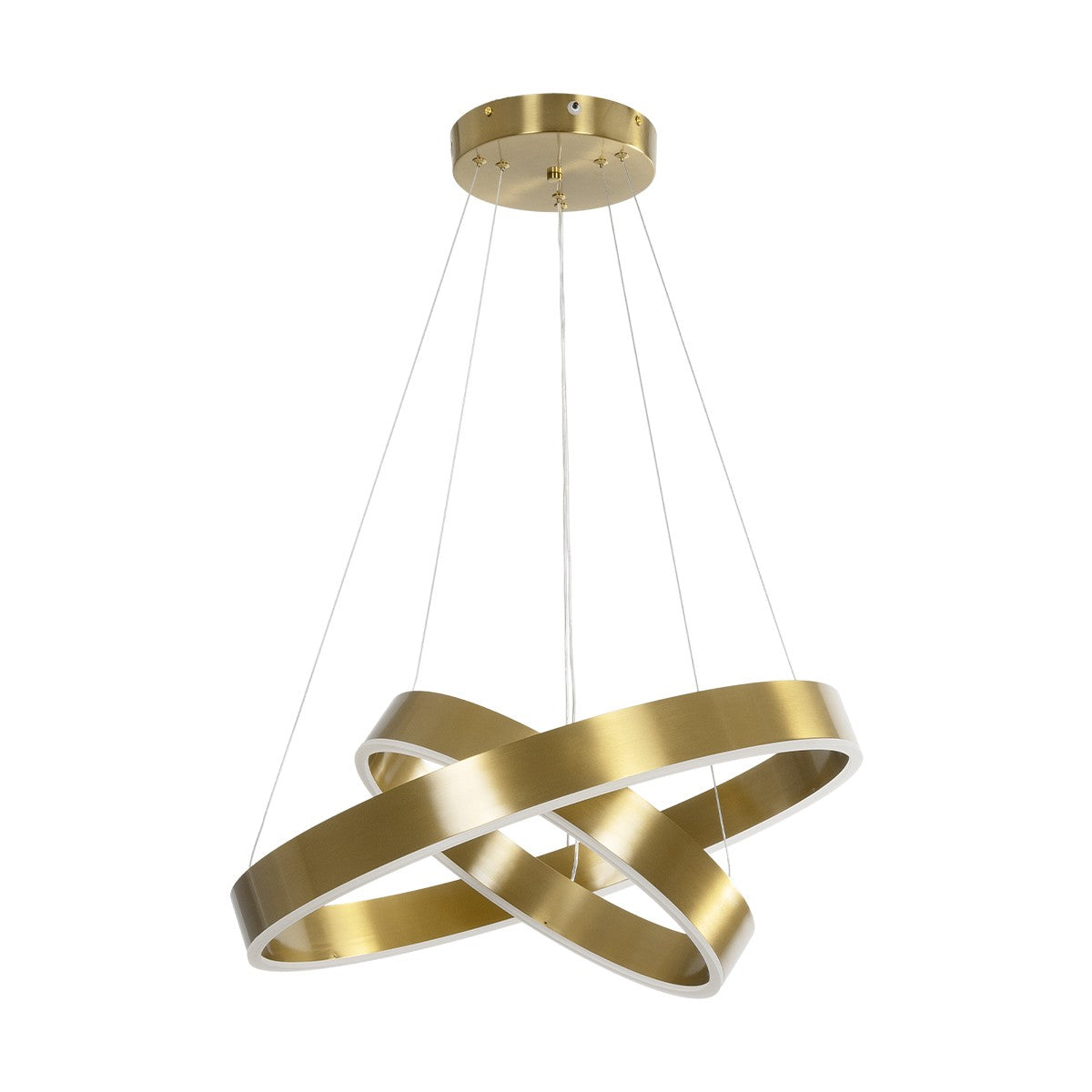 VENOM 61187-DECO Μοντέρνο Κρεμαστό Φωτιστικό Οροφής LED 75W 8818lm 120° AC 220-240V IP20 Ρυθμιζόμενο Λευκό CCT με Χειριστήριο από 2700K έως 6000K Dimmable - Lumileds SMD Chip - Χρυσό Βούρτσας - Μ60 x Π60 x Υ40