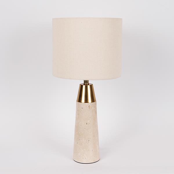 ΕΠΙΤΡΑΠΕΖΙΟ ΦΩΤΙΣΤΙΚΟ ΜΕ ΜΠΕΖ ΚΑΠΕΛΟ ΜΕΤΑΛΙΚΟ - ΜΑΡΜΑΡΙΝΟ ΧΡΥΣΟ - ΜΠΕΖ 25x25x52