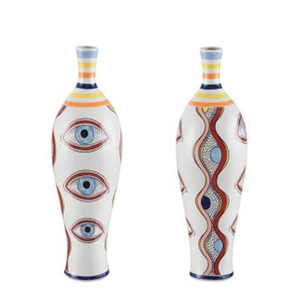 ΒΑΖΟ ΚΕΡΑΜΙΚΟ ΛΕΥΚΟ ΜΕ ΓΑΛΑΖΙΑ ΜΑΤΙΑ 14.5x14.5x36.5