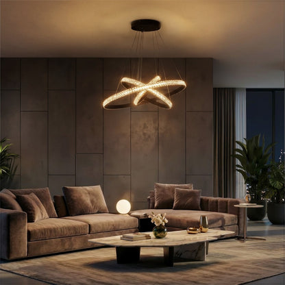 DIAMOND KLV-101-0237-V2 Κρεμαστό Φωτιστικό Οροφής LED 100W 10000lm 180° AC 220-240V IP20 Ρυθμιζόμενο Λευκό CCT με Χειριστήριο από 2700K έως 6000K Dimmable - Lumileds SMD Chip - Μαύρο Ματ - Μ60 x Π60 x Υ60