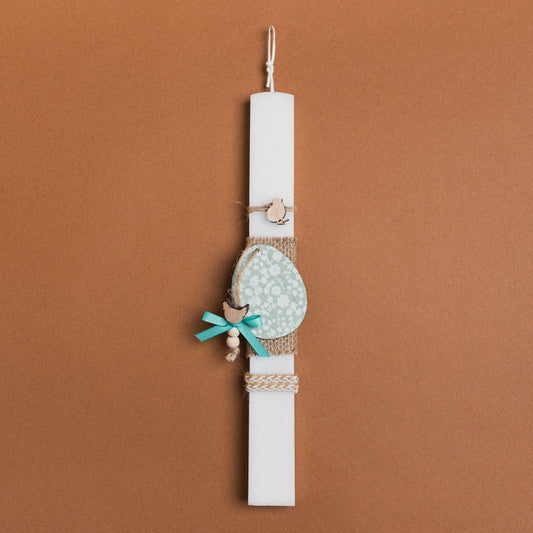 Λαμπάδα 33εκ Φλοράλ Αυγό Βεραμάν σε Συσκευασία Δώρου