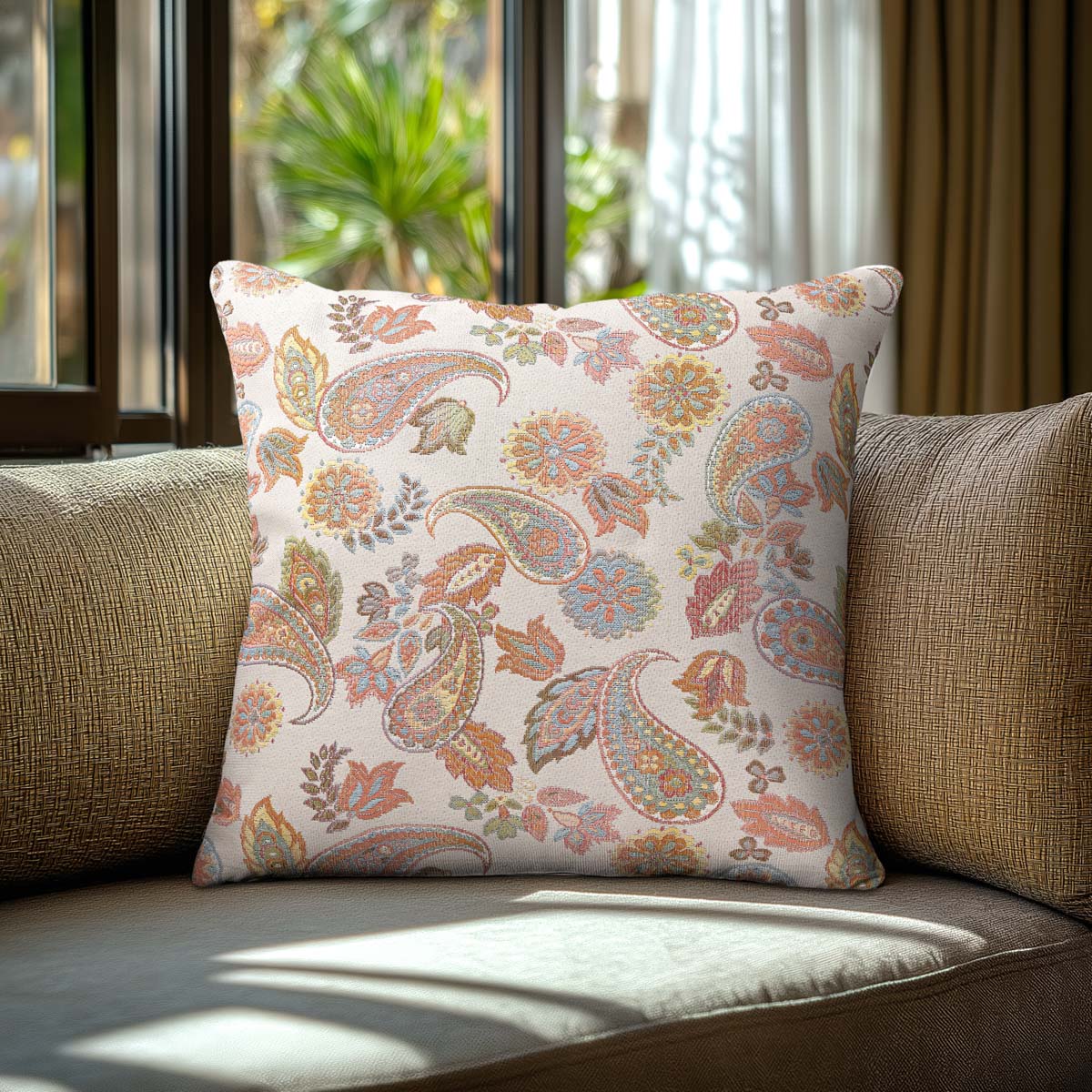 Μαξιλαροθήκη Στόφα Ινδικό Λαχούρι 40x40εκ