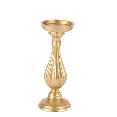 Κηροπήγιο Μπαρόκ Ματ Χρυσό Φ10.5x28.5