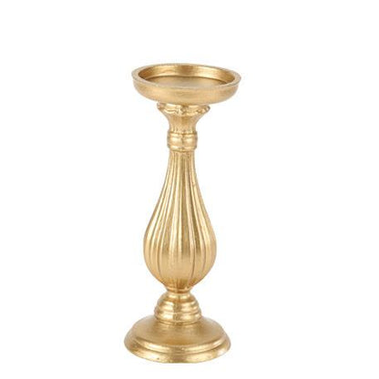 Κηροπήγιο Μπαρόκ Ματ Χρυσό Φ10.5x28.5