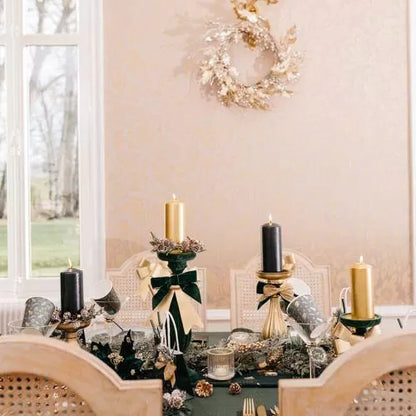 Κηροπήγιο Μπαρόκ Ματ Χρυσό Φ10.5x28.5