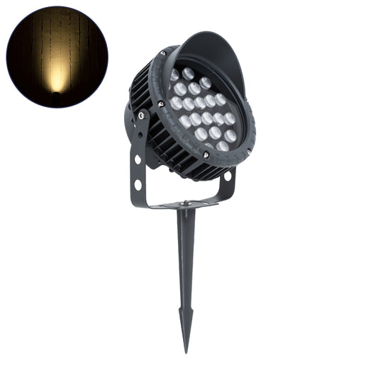 TREELIGHT-VINA 90360 Σποτ Φωτισμού με Αντιθαμβωτική Γρίλια για Φυτά - Δέντρα με Βάση Κήπου / Καρφωτό LED 24W 2640lm 10° DC 24V Αδιάβροχο IP65 Θερμό Λευκό 2700K Dimmable - Γκρι Ανθρακί - Μ21.5 x Π18.3 x Υ14