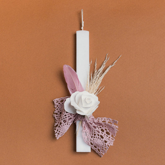 Λαμπάδα 33εκ Τριντάφυλλο με Φτερά Σάπιο Μήλο σε Συσκευασία Δώρου