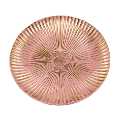 ΠΙΑΤΕΛΑ ΞΥΛΙΝΗ ΡΟΖ ΜΕ ΧΡΥΣΕΣ ΛΕΠΤΟΜΕΡΕΙΕΣ 30x30εκ