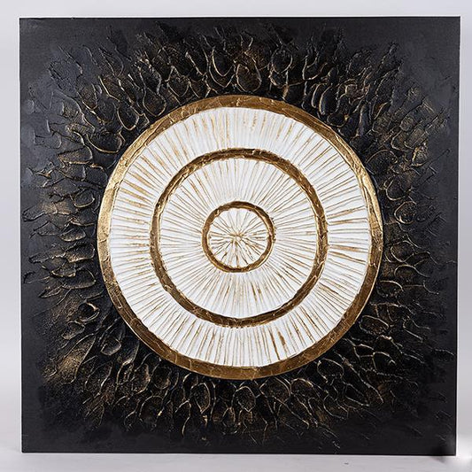 ΠΙΝΑΚΑΣ ΚΑΜΒΑΣ ΚΥΚΛΟΣ ΜΑΥΡΟΣ - ΧΡΥΣΟΣ - ΛΕΥΚΟΣ 80x3x80