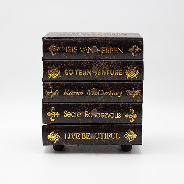 ΔΙΑΚΟΣΜΗΤΙΚΟ ΚΟΥΤΙ ΒΙΒΛΙΑ ΞΥΛΙΝΟ ΜΑΥΡΟ-ΧΡΥΣΟ 20x14x24