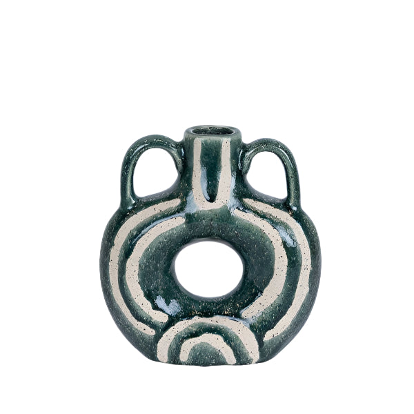 ΒΑΖΟ ΚΕΡΑΜΙΚΟ ΠΡΑΣΙΝΟ ΣΚΟΥΡΟ-ΜΠΕΖ 22x7x24