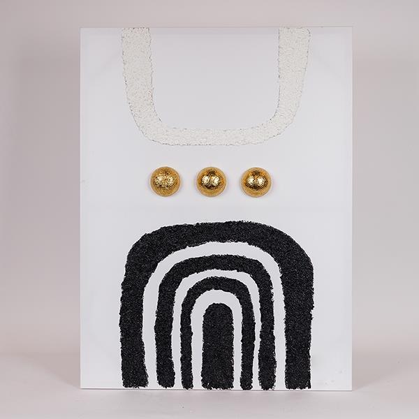 ΠΙΝΑΚΑΣ ΚΑΜΒΑΣ ΑΝΑΓΛΥΦΟ ΣΧΕΔΙΟ ΛΕΥΚΟΣ - ΜΑΥΡΟΣ - ΧΡΥΣΟΣ 60x7x80